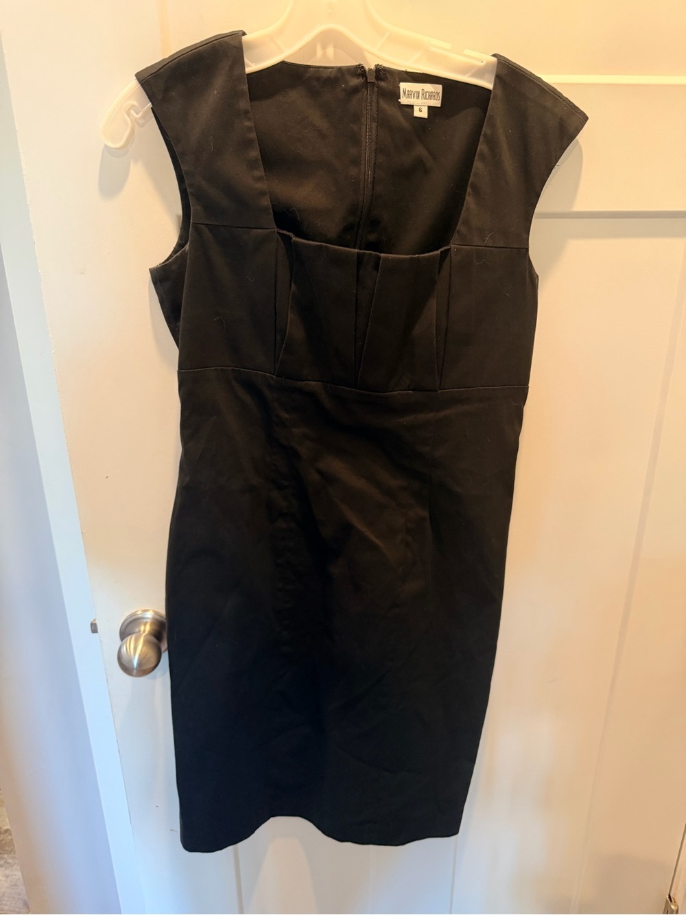 Marvin Richards Black Sheath Dress Size 6 Career Work Office Cocktail